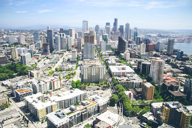 Aerial landscape Seattle
